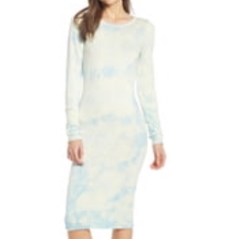 Something Navy Tie Dye Sweater midi dress